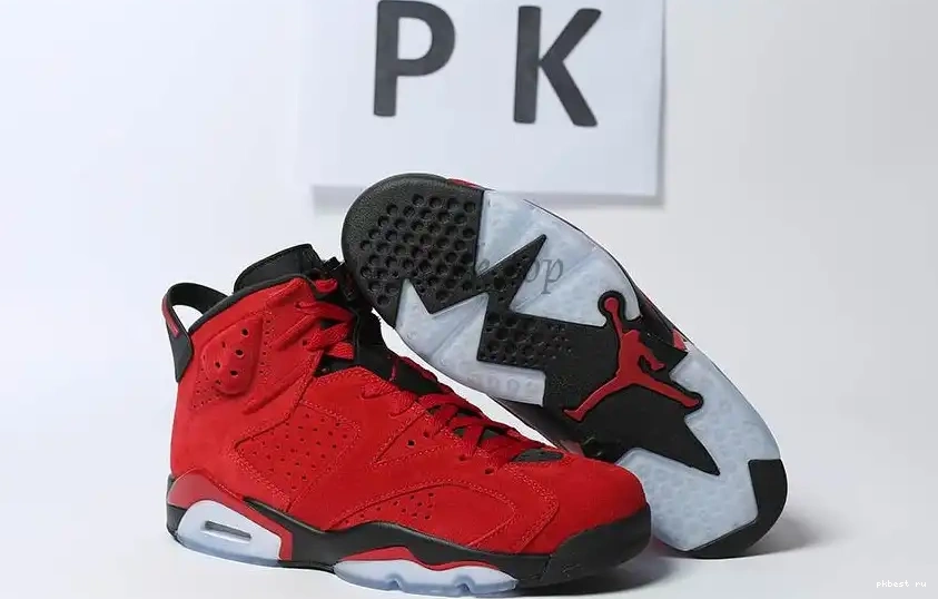 GOD Black READY 6 RETAIL Retro Jordan TO Red MATERIALS PK SHIP 0506